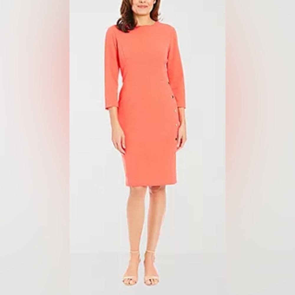 NEW London Style Womens 3/4 Sleeve Sheath Dress